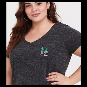 Torrid Cactus Embroidered Pocket Tee
